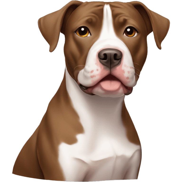 Brown and white pit bull  emoji