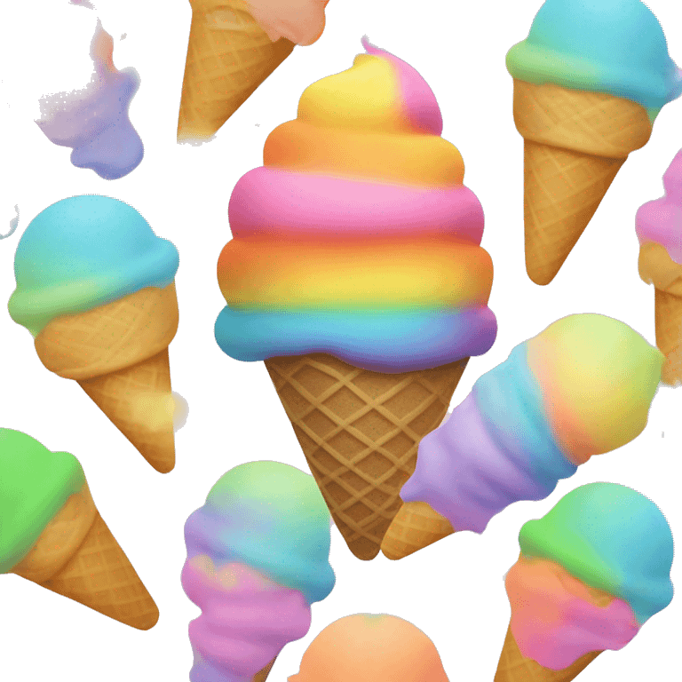 Rainbow sherbet ice cream emoji