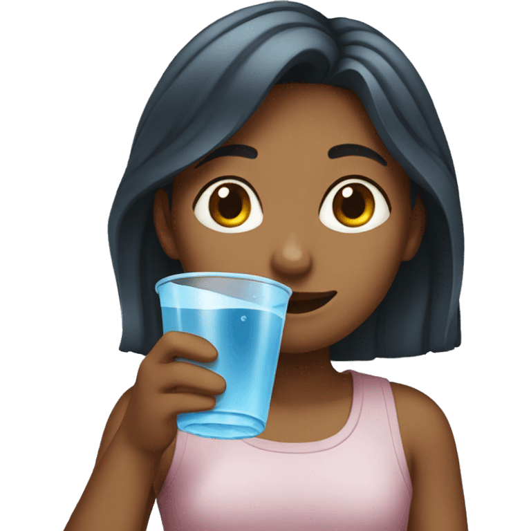 girl drinking water emoji