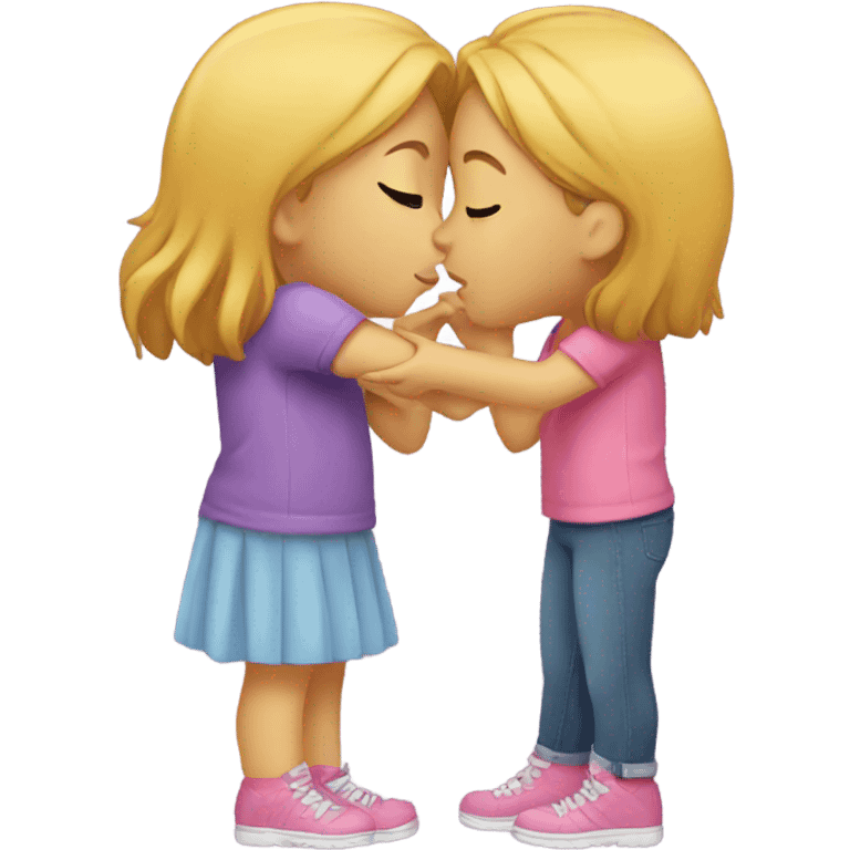 Two girls kissing emoji