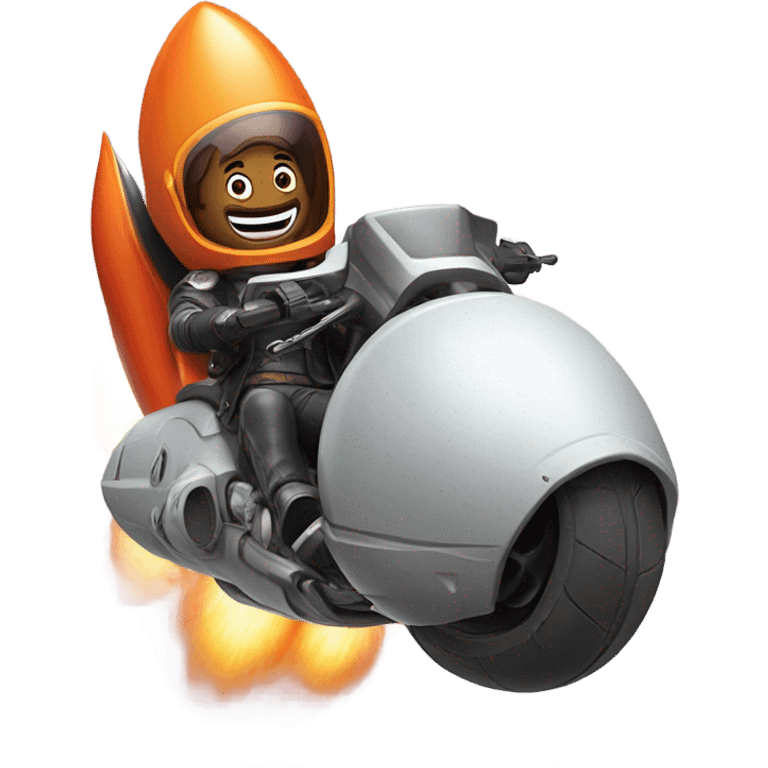 Rocket ship eating a motorcycle emoji