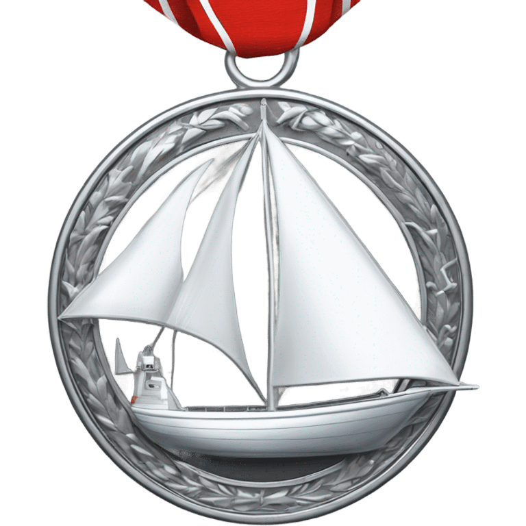 Sailing boat and silver medal  emoji