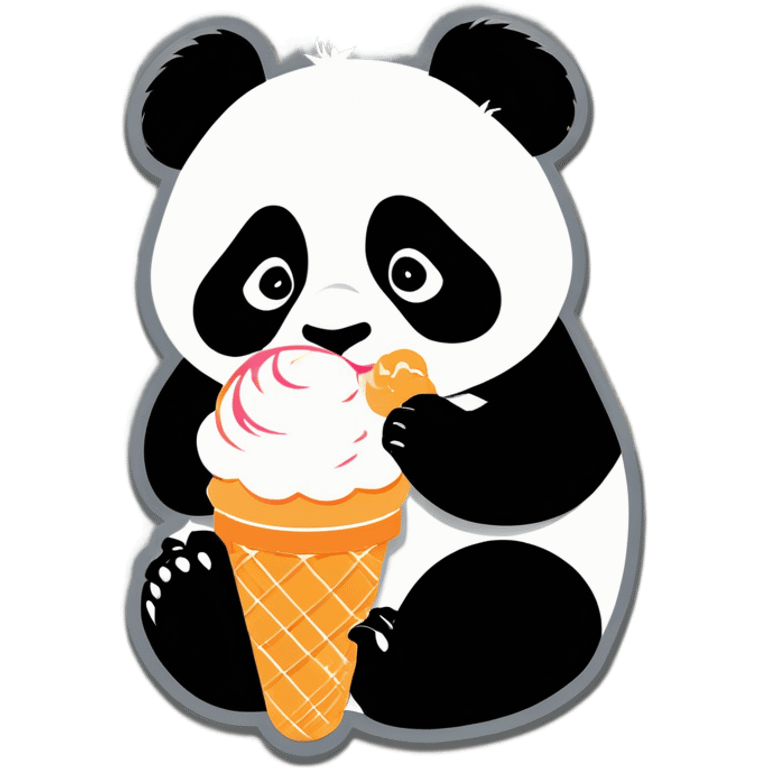 Panda eating ice cream emoji