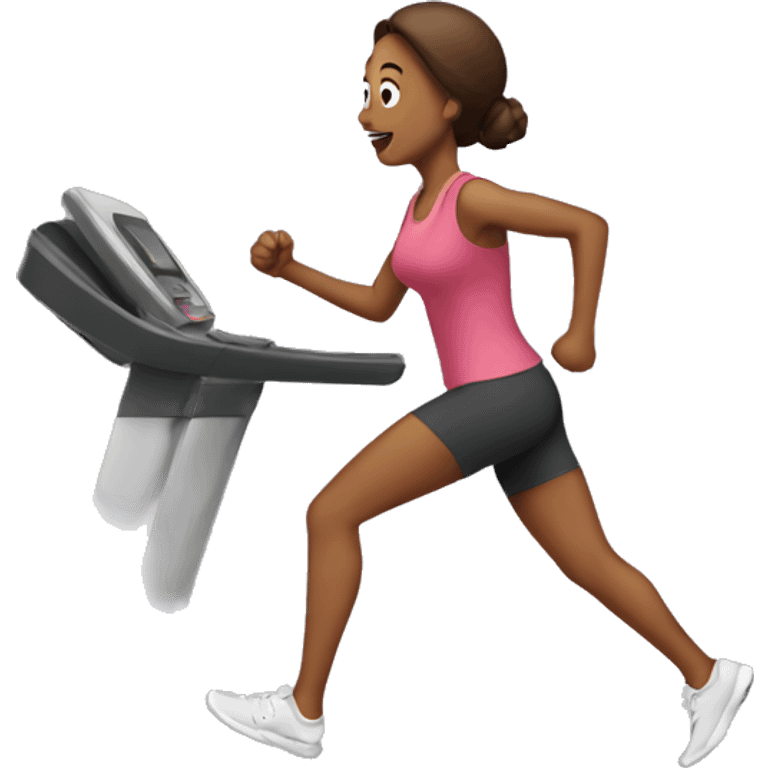 A mom running on treadmill emoji