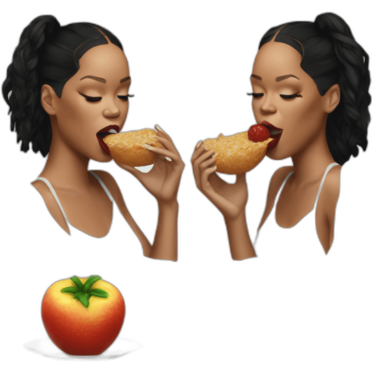 Rihanna eating emoji