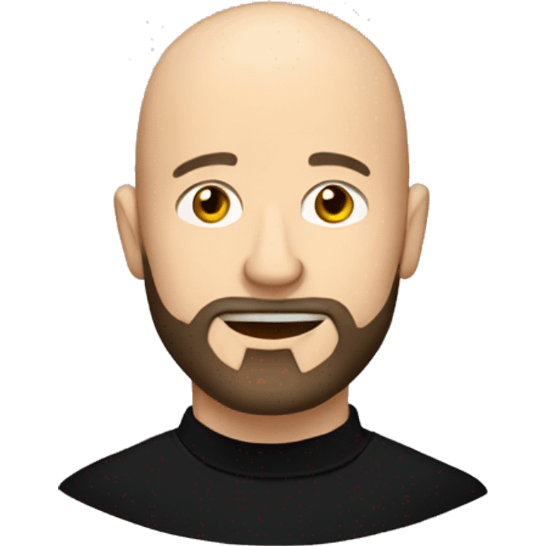 A handsome bald man with a beard in a black turtleneck with a glass of wine emoji