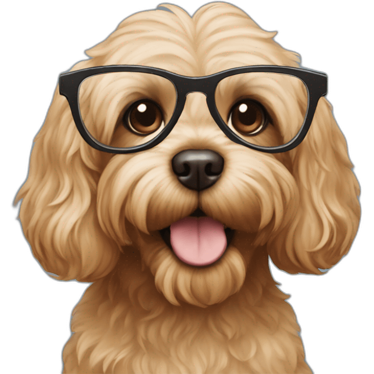 cavoodle wearing glasses emoji