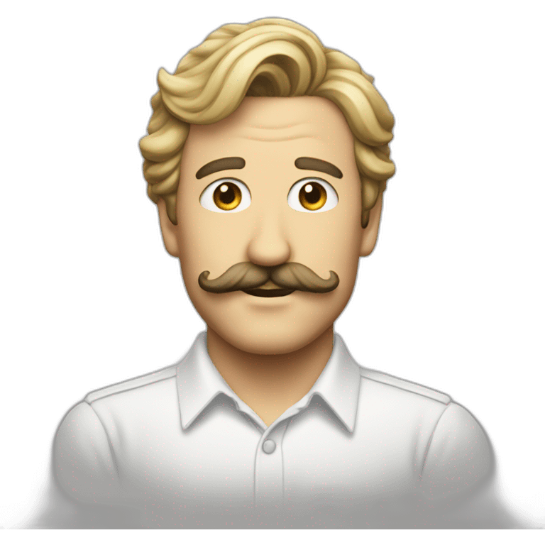 Eighties mustache white it dude emoji