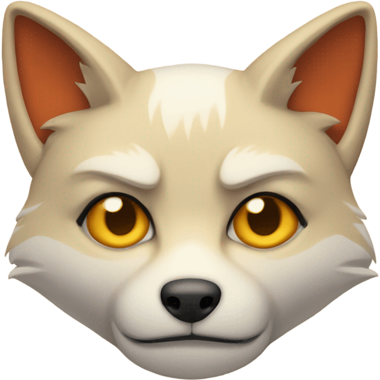 Kitsune head, sad face emoji