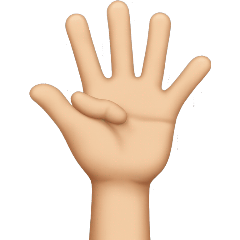 person holding hand up to say "stop" not friendly emoji