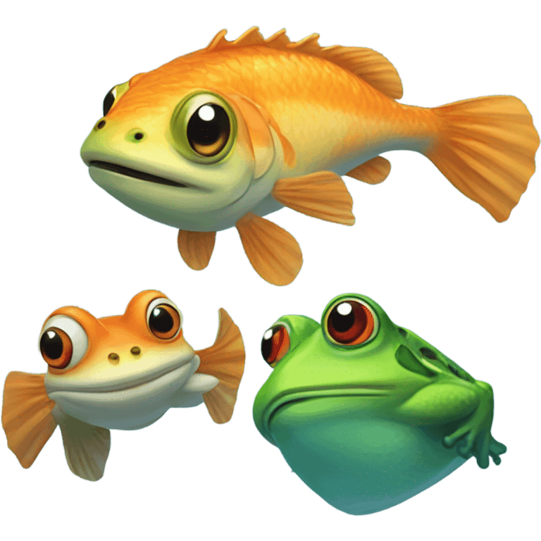 Fish with 2 frogs  emoji