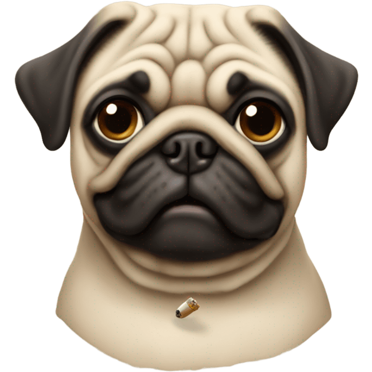 Pug smoking emoji