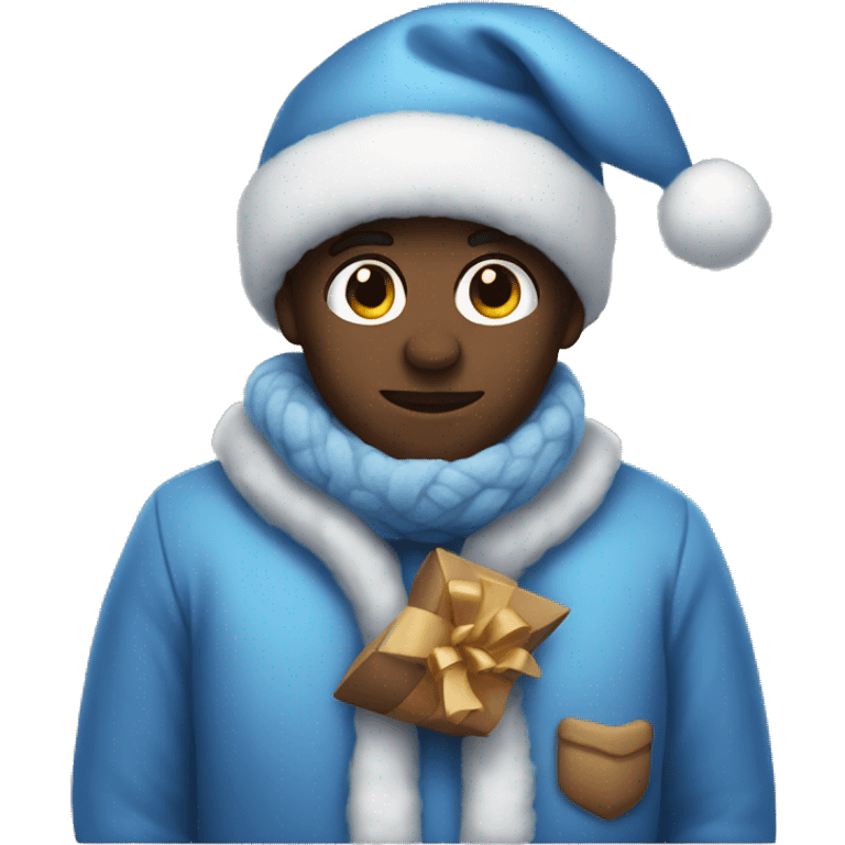 Blue cozy Christmas  emoji