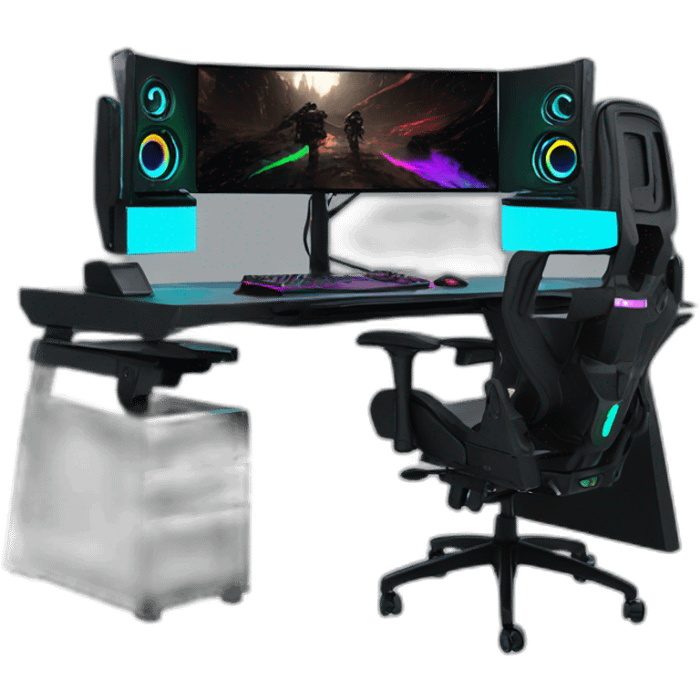 setup gaming full black and rgb emoji