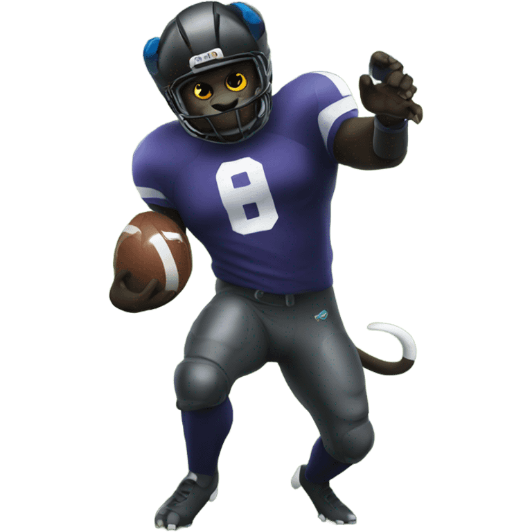 Panther playing football emoji