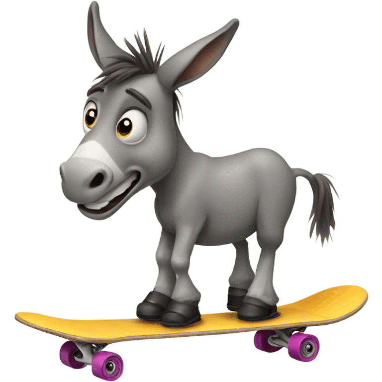 Donkey on skateboard  emoji