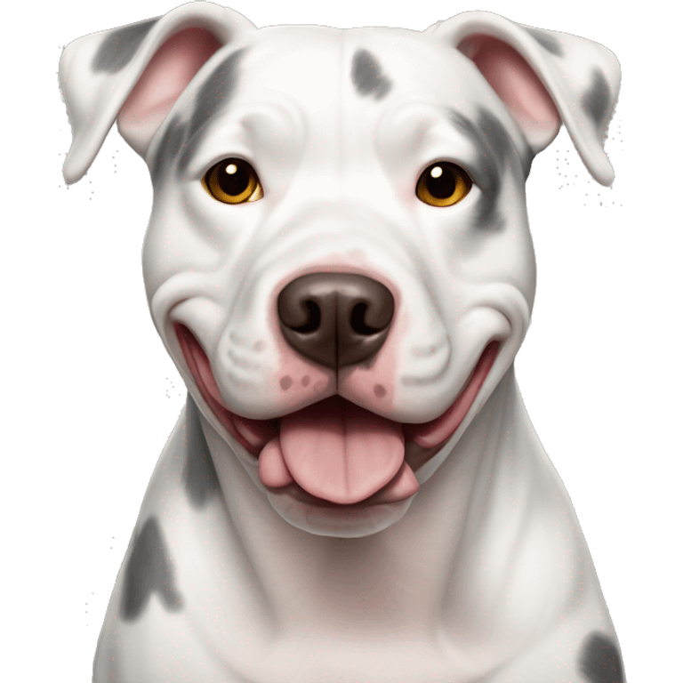 White Merle pitbull  emoji