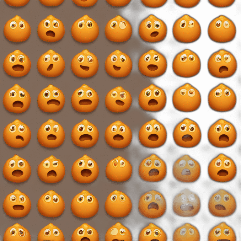 Poop with the face of a surprise and with tangerines emoji