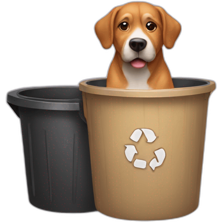 dog as a trash can emoji