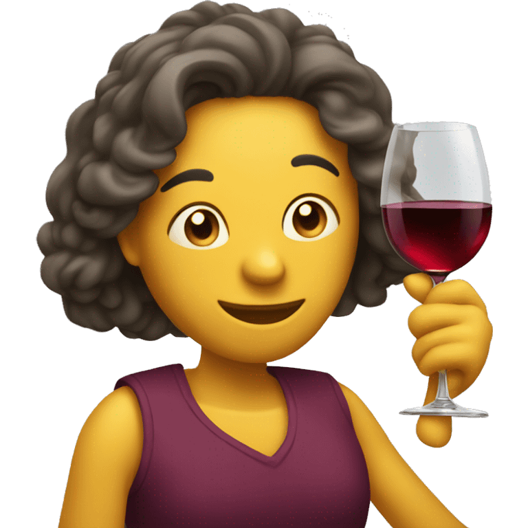 Tipsy emoji with wine glass emoji