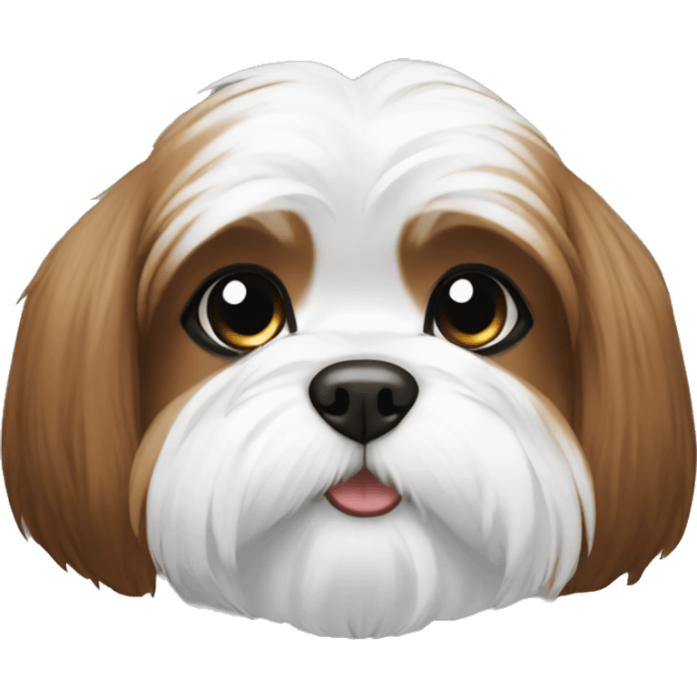 Shitzu dog female white and brown emoji