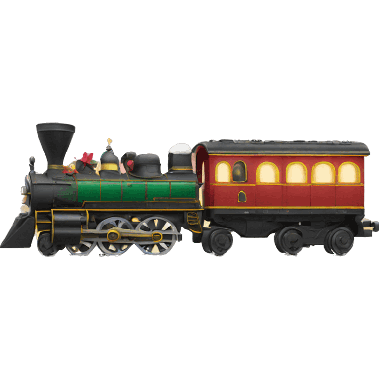 Singular Christmas themed train emoji