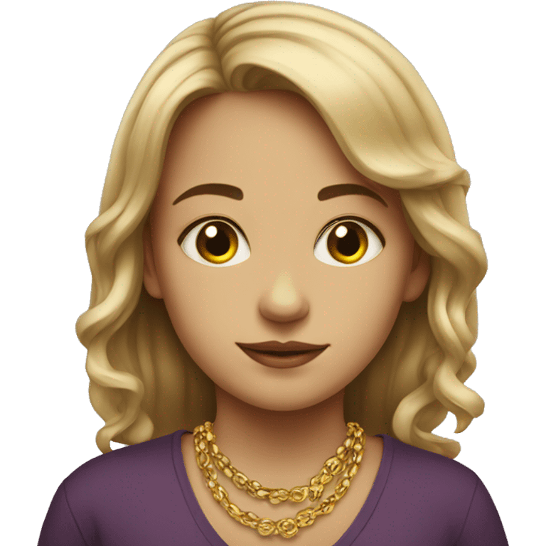 portrait of a girl with necklace emoji