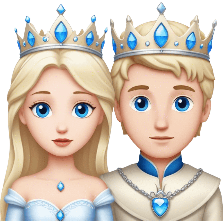 White Princess and white bleu eyes prince love emoji