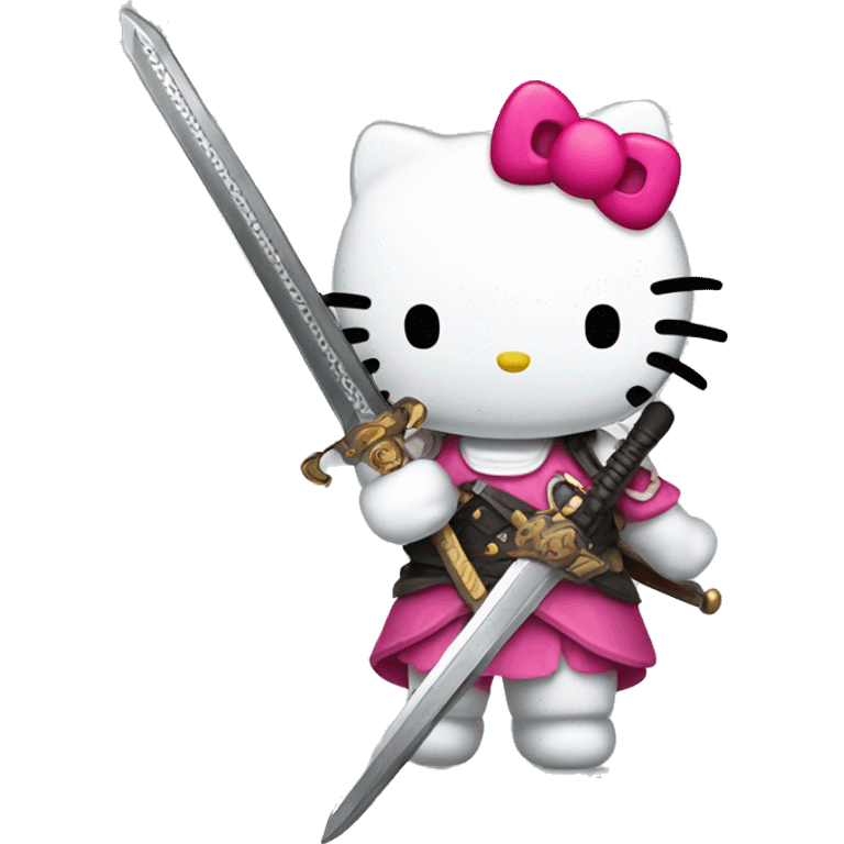 Hello Kitty with a sword emoji