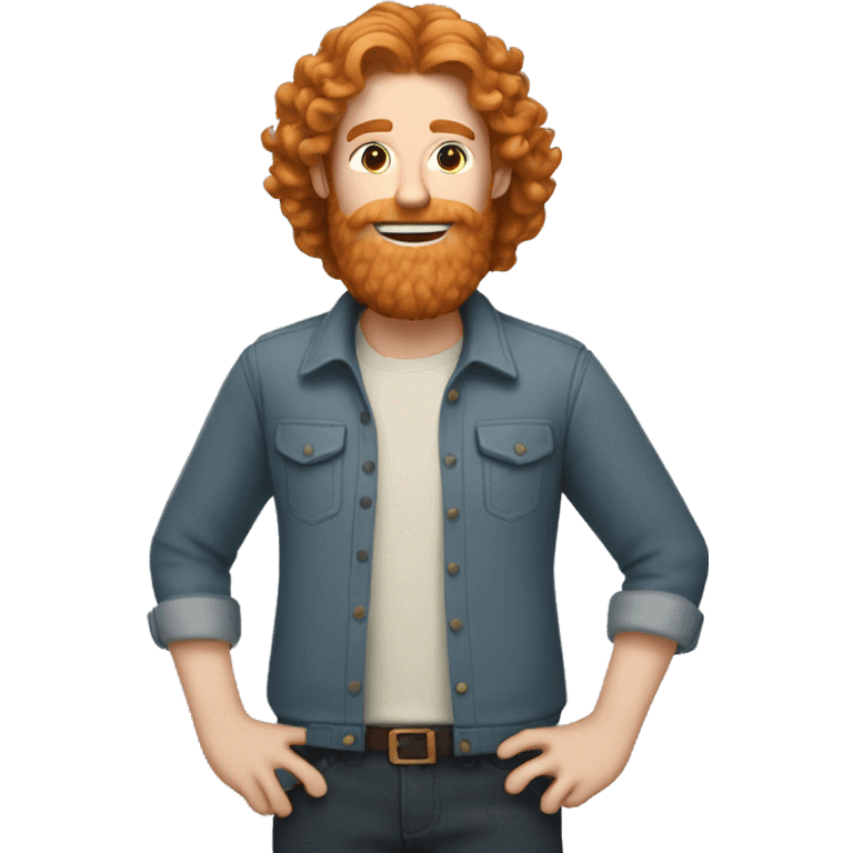 Ginger man with long curly hair and beard  emoji