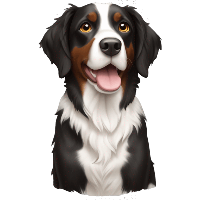 black and white crossbreed brittany spaniel and border collie emoji