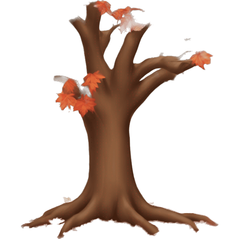 Autumn tree with red leaves  emoji