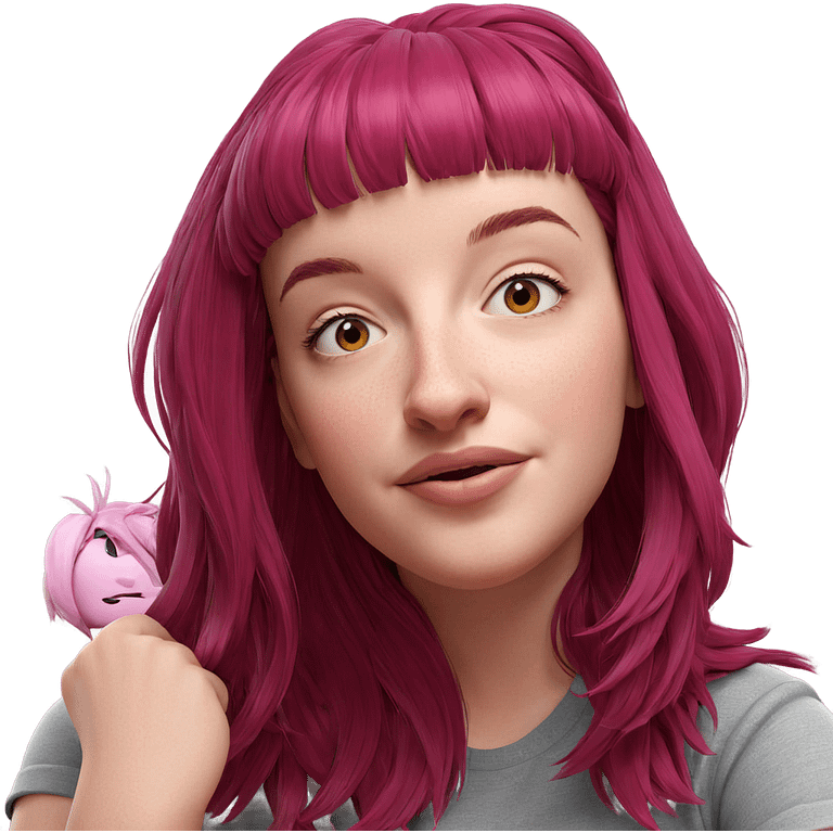 portrait of pink haired girl emoji