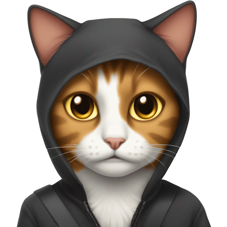 a calico cat who is an undercover spy emoji