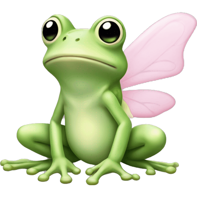 Light green Fairy frog with light pink wings emoji