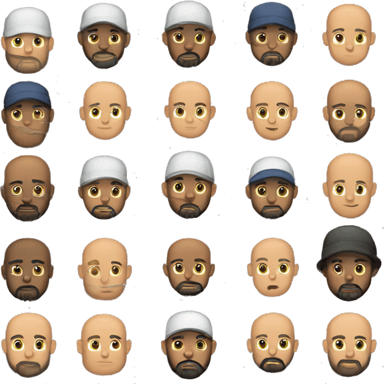 brazilian bald man with a cap and black beard emoji