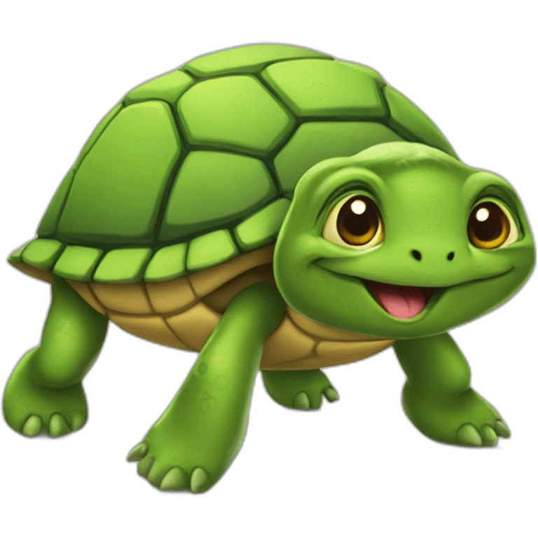 Chat sur une tortue emoji