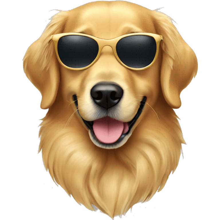 Golden retriever with sunglasses emoji