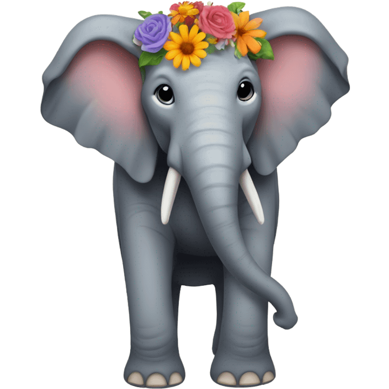 Elephant with flowers  emoji