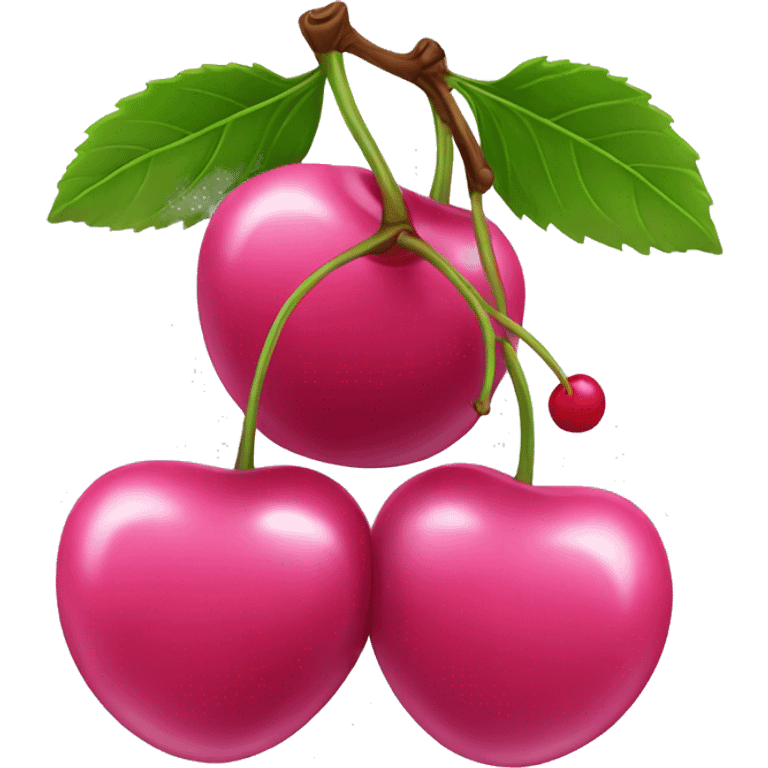 Pink cherries emoji