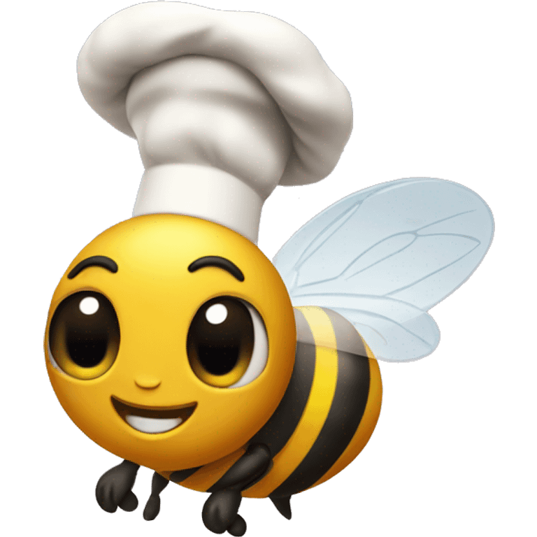 flying bee with chef hat emoji