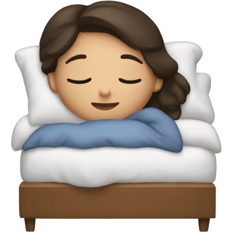 brunette girl sleeping emoji