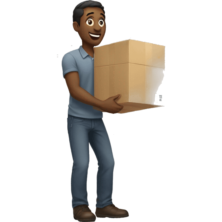 Man picking up package emoji