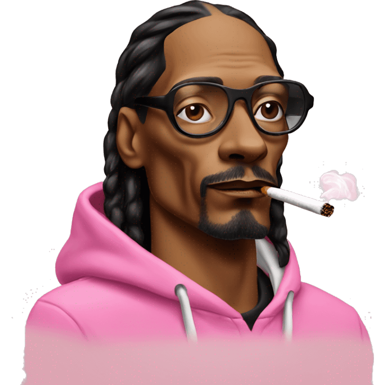 snoop dogg in pink hoodie smoking emoji