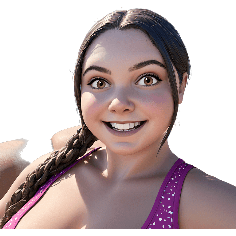 smiling girl in swimsuit outdoors emoji