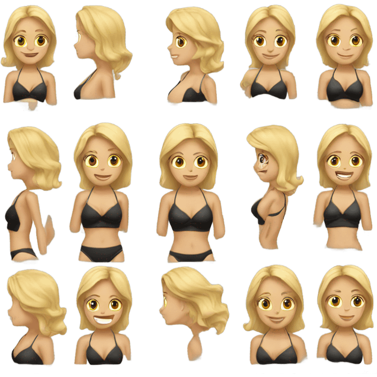 Blond woman in a black bikini emoji