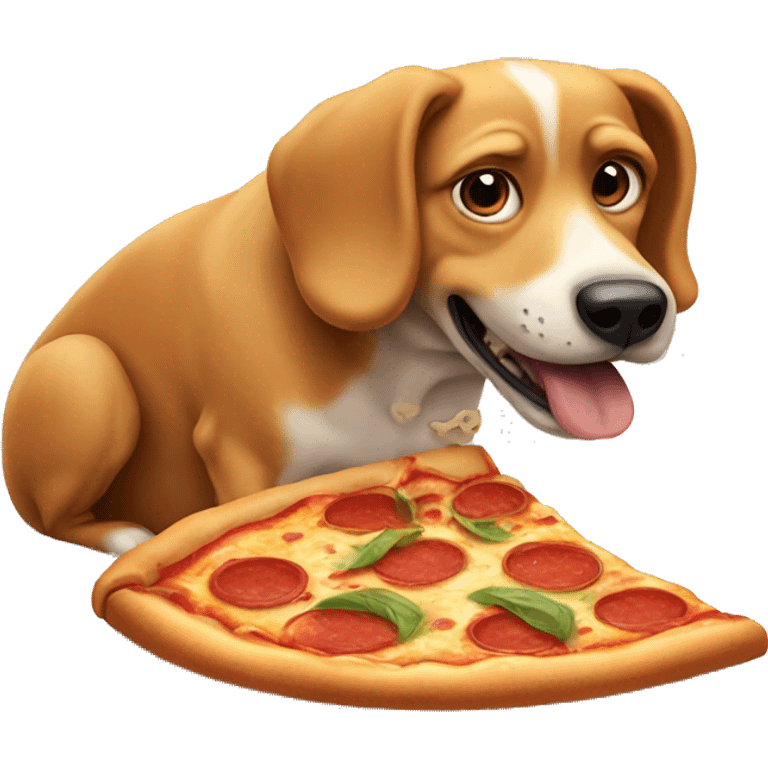 Dog eating pizza emoji