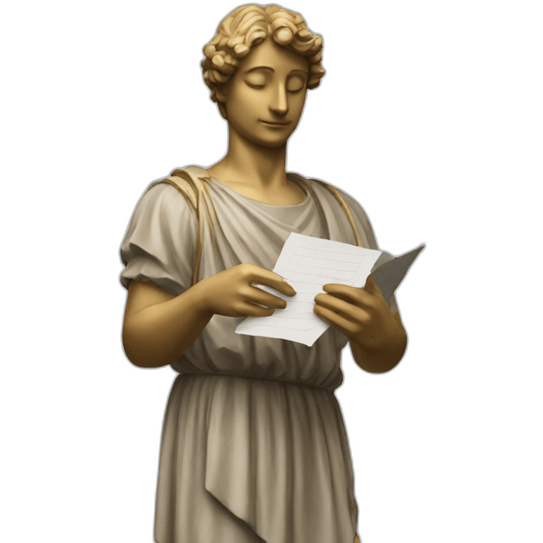 statue holding papers italy emoji