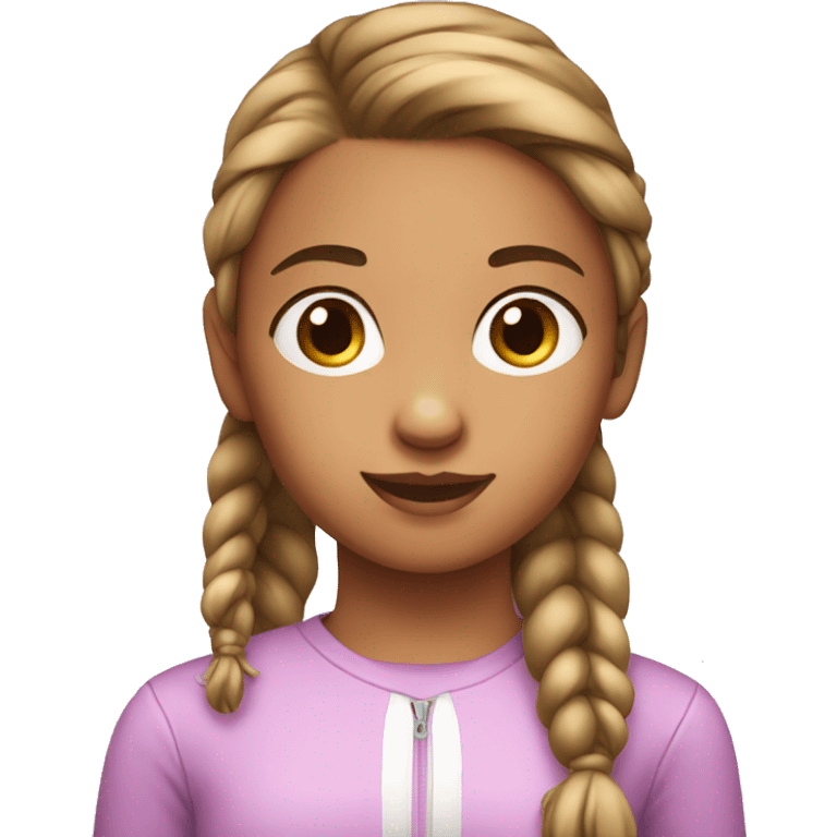 bold 10 years girl kid with a pony tail emoji