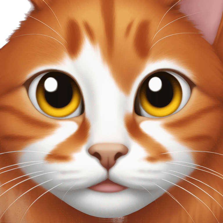 Red head cat with orange eye emoji